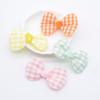 เบาะลายสก๊อตและโบว์ขนาด 58*32 มิลลิเมตร สำหรับงานฝีมือเด็ก พ…