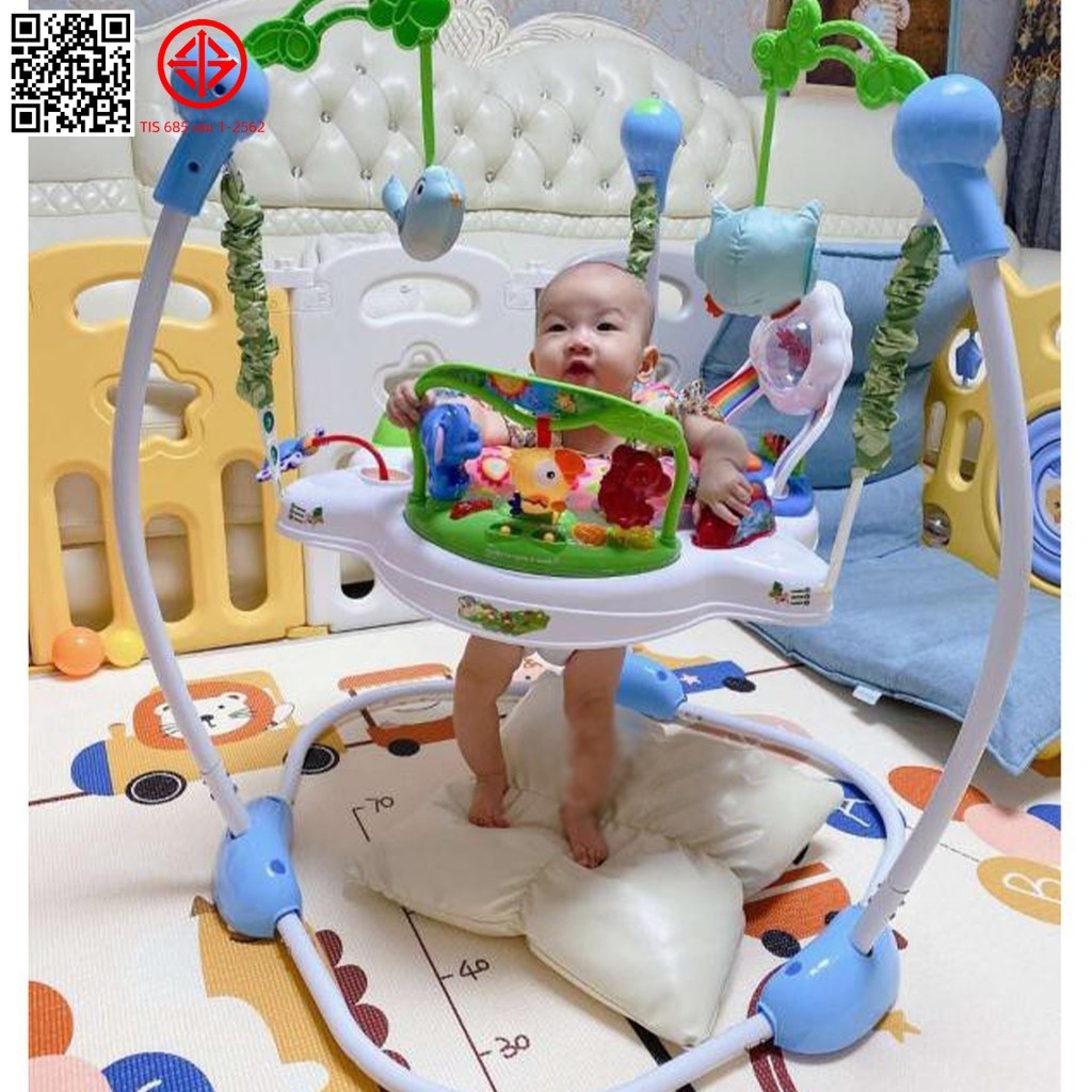 จั้มเปอร์เก้าอี้กิจกรรม 360 องศา Baby walker Jumperoo จั้มเปอร์เด็ก กระโดดมีเสียง มีไฟ หมุนได้ 360 องศา