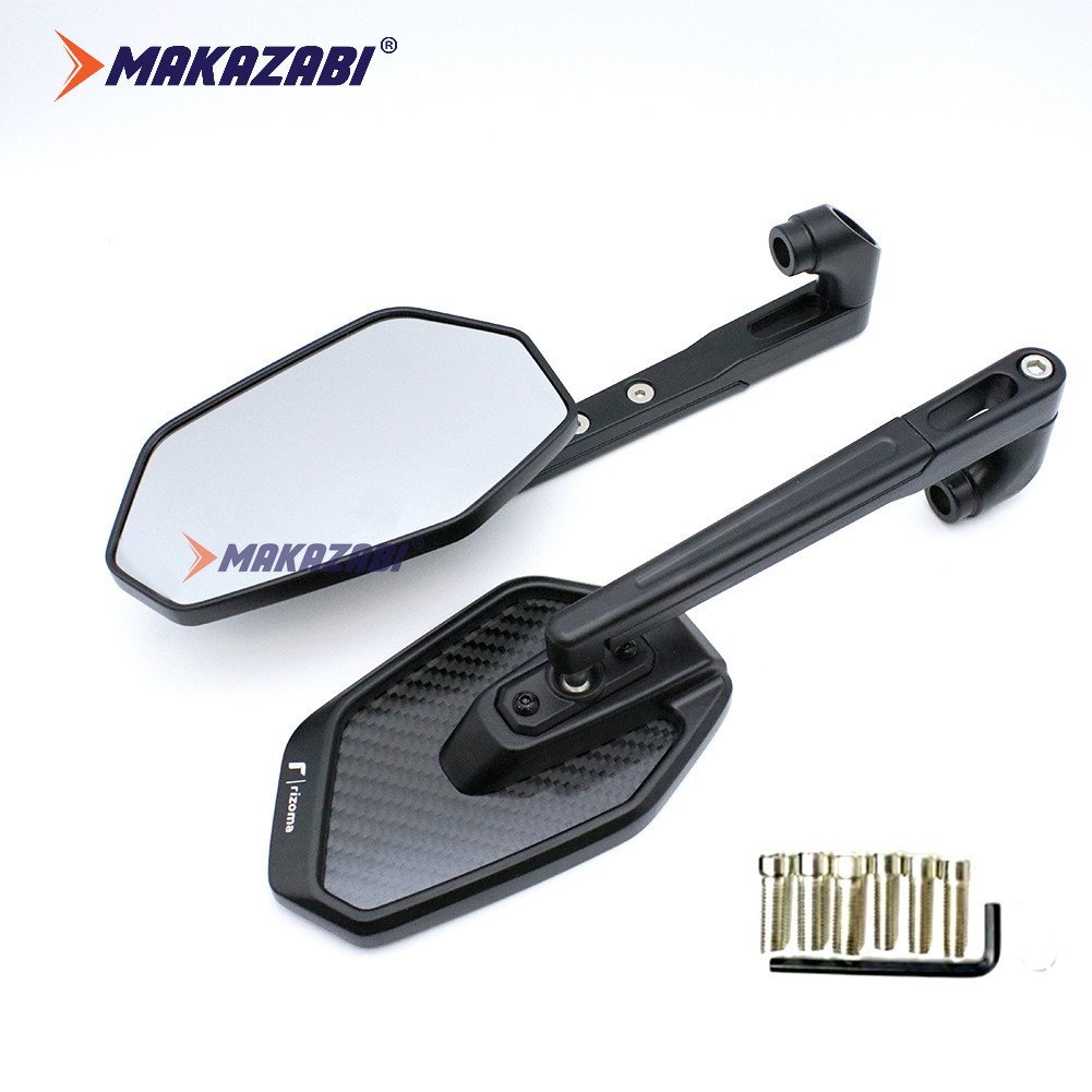 8 มม./10 มม.Universal RIZOMA กระจกมองหลังรถจักรยานยนต์รอบสีดํากระจกมองข้างรถจักรยานยนต์สําหรับ Yamah