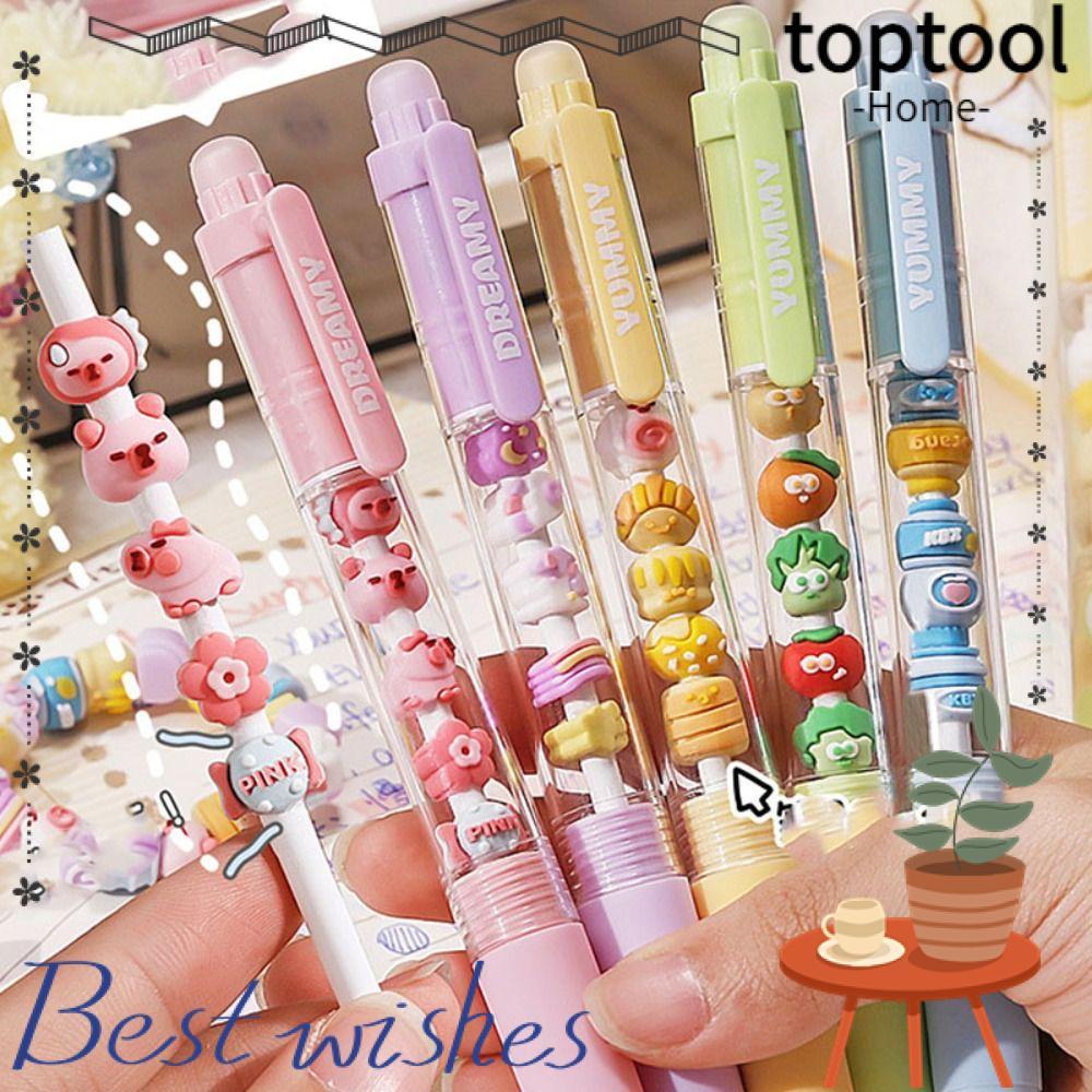 TOPTOOL Panda Cherry Blossom String ปากกากดลูกปัด, ปากกาเจลเขียนเครื่องเขียน DIY ลบได้减压