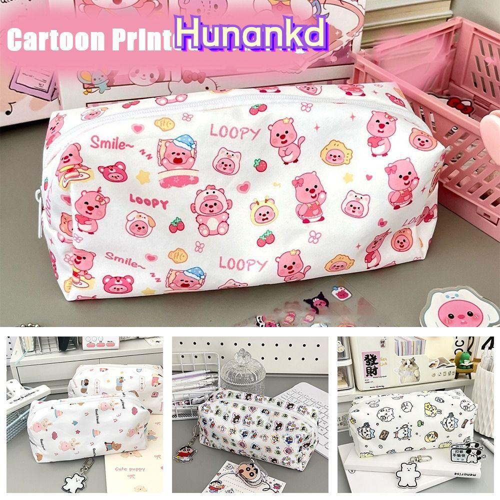 กระเป๋าปากกา HUAN, ผ้าใบดินสอความจุขนาดใหญ่, การ์ตูนกลับไปสู่โรงเรียนของขวัญ Loopy/Crayon Shin-chan/