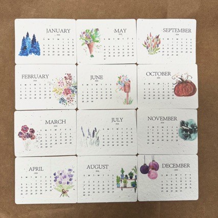 Seed Degradable New Style Germination Seed Desk Calendar Paper Plantable Calendar Calendar Calendar 
