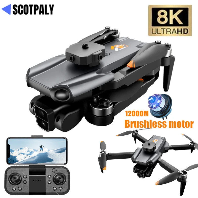 Professional S119 Drone 8k Dualกล้อง 5g Wifiสมาร์ทหลีกเลี่ยงอุปสรรคFpvมอเตอร์Brushless Rc Quadcopter