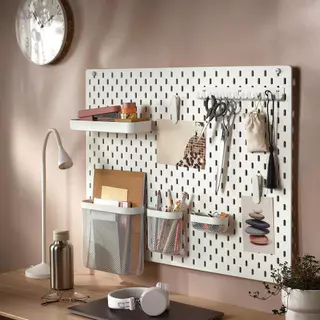 Cajojo DIY 76*56cm Big Pegboard ใหญ่พิเศษ ขาตั้งกระดานปักหมุด แบบติดผนัง fit IKEA SKADIS แผ่นวางของติดผนัง