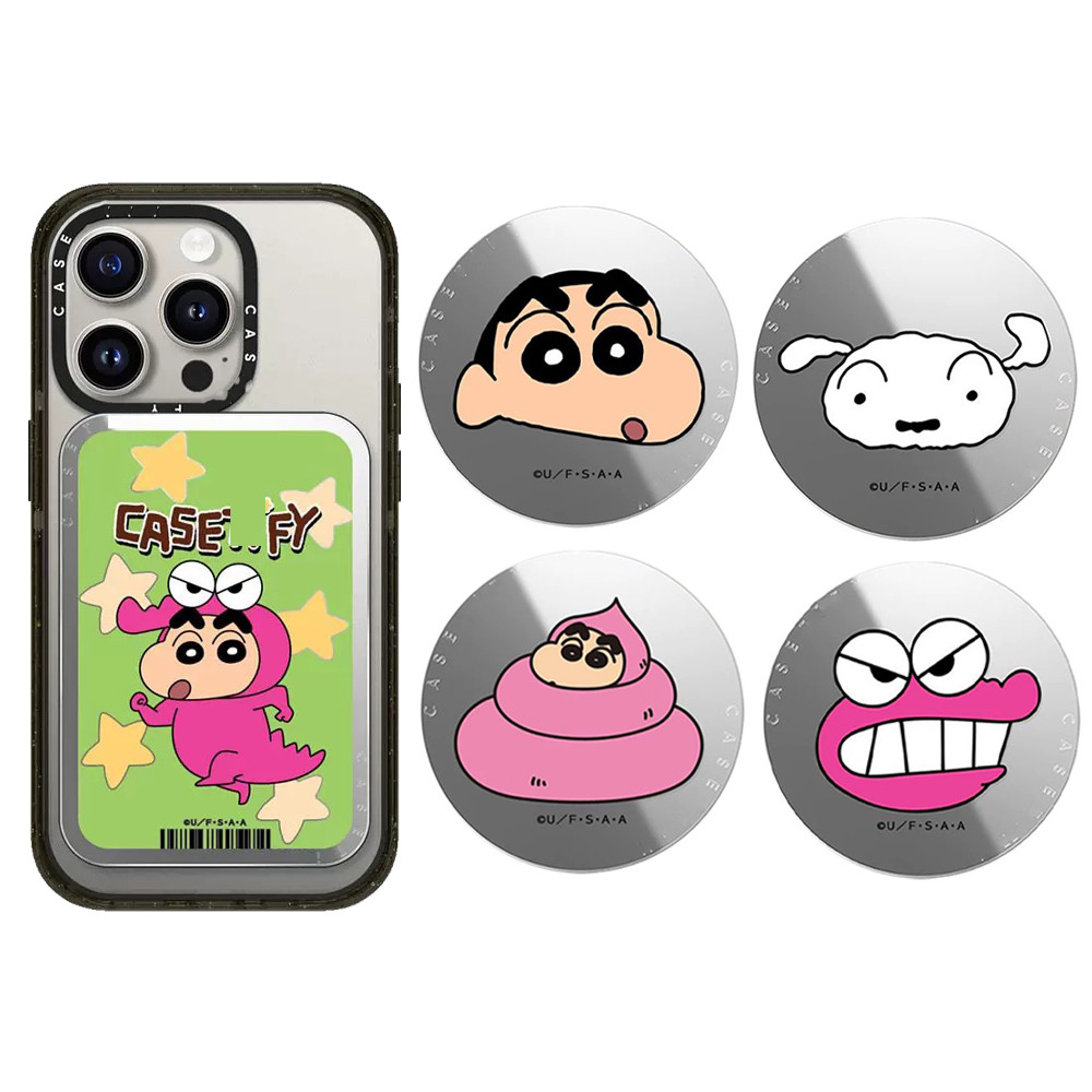 magsafe wallet wallet magsafe CASE Co-Branded Crayon Shin-Chan Xiaobai ที่วางโทรศัพท์แม่เหล็กแหวนเคส