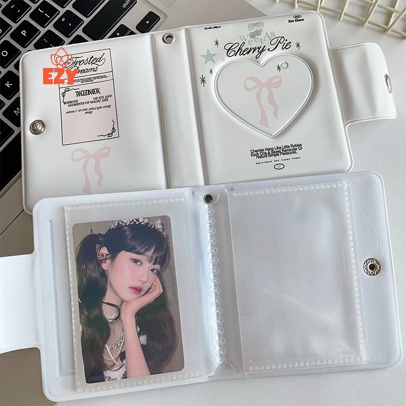 EZY Kpop Photocards Binder โบว์หวานอัลบั้มรูป Photocard ผู้ถือ 3 นิ้ว Love Heart รูปภาพกรณีใหม่