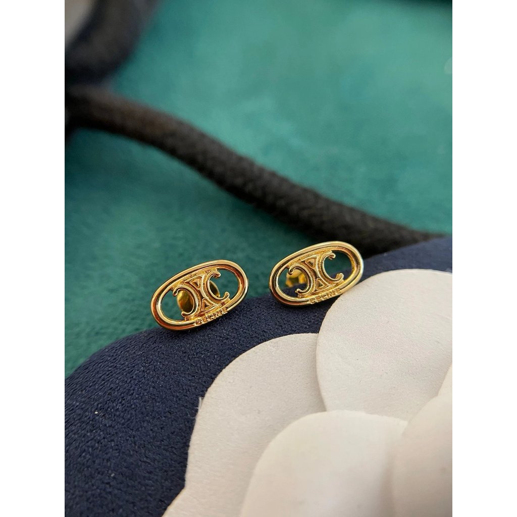 รุ่นใหม่ของ Celine รุ่นซื้อ Celine ต่างหูวินเทจ Arc de Triomphe