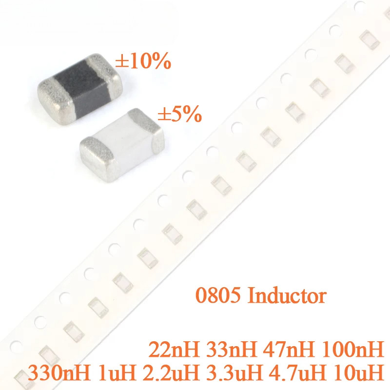 100PCS 0805 SMD ตัวเหนี่ยวนํา ±5% 300mA 100nH 47nH 33nH 22nH ±10% 50mA 15mA 250mA 330nH 1uH 2.2uH 3.
