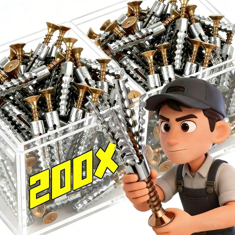 30/50/100/200 ชุดท่อขยาย Self Tapping สกรูโลหะ-คอนกรีต Bolt Fastener - Heavy Duty เล็บขยาย