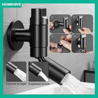 Kran Air Otomatis Kran Tembok 304 Stainless/Minimalis Anti Jatuh Multi Fungsi/Untuk Mesin Cuci Kamar Mandi/Kran Stainless 1/2" Berkualitas
