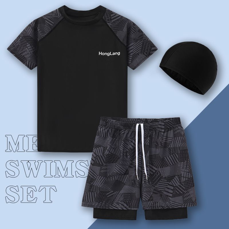 ชุดว่ายน้ำสูทผู้ชายสไตล์ใหม่ Anti-Embarrassment สำหรับคน:sizeใหญ่ - รูปที่ 6