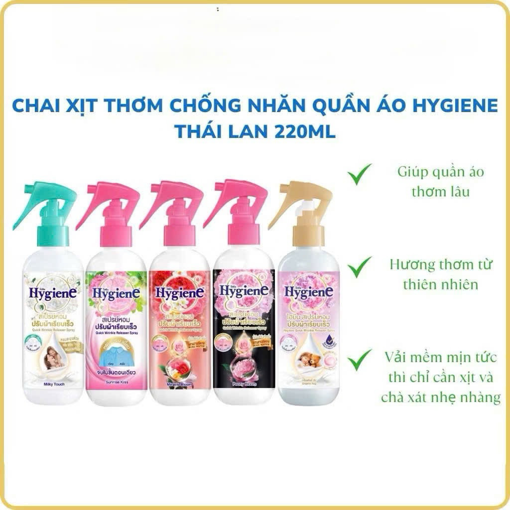 Hygiene Thai Clothing Deodorant Spray 220ml - Poeen Bloom, Milky Touch