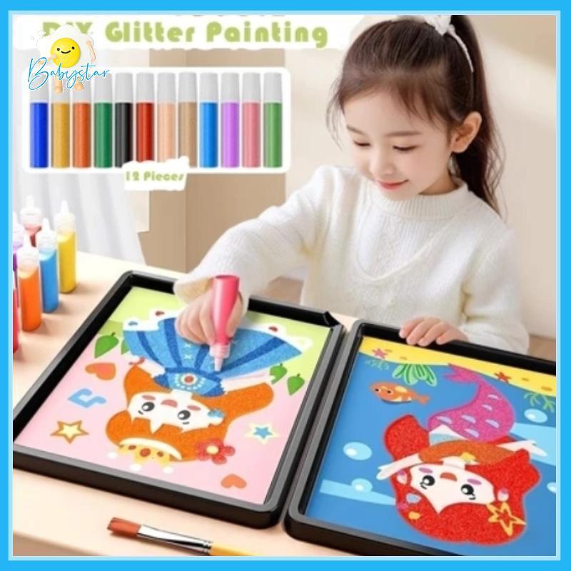[Inthehot-t] Educational DIY Sand Painting Kit12 Colours For Kids Art & Concentration [ใหม่]
