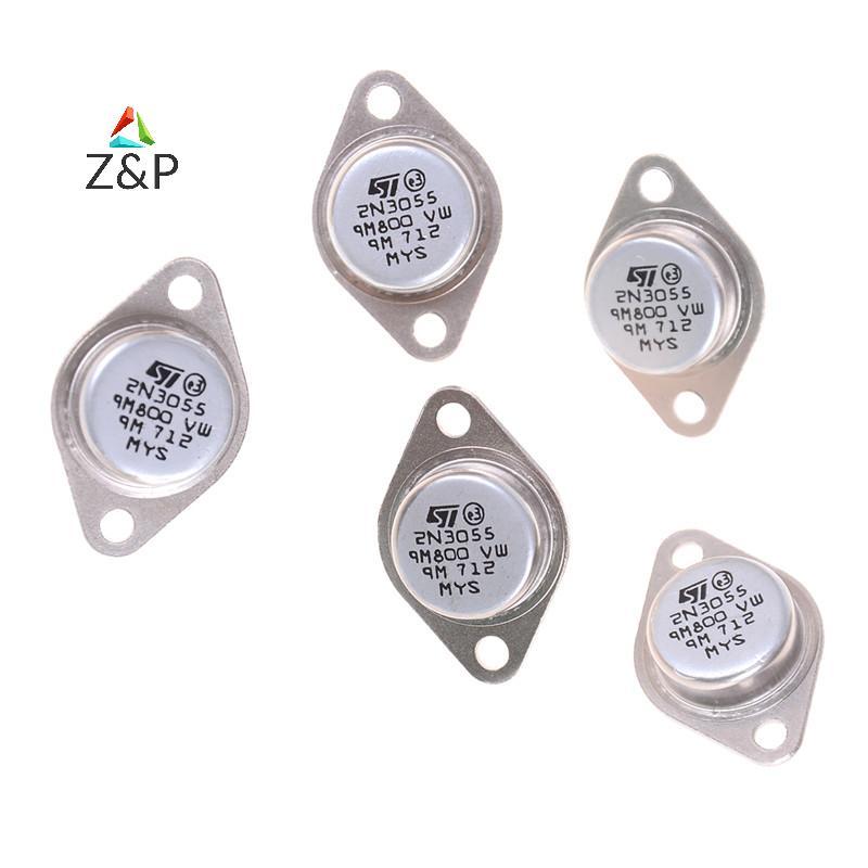 Z&P 5 ชิ้น 2N3055 NPN AF Amp ทรานซิสเตอร์พลังงานเสียง 15A 100V COD