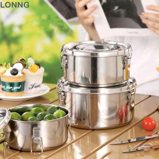 LONNG กล่องอาหารกลางวัน,ภาชนะใส่อาหารสแตนเลส 304 ความจุขนาดใ…