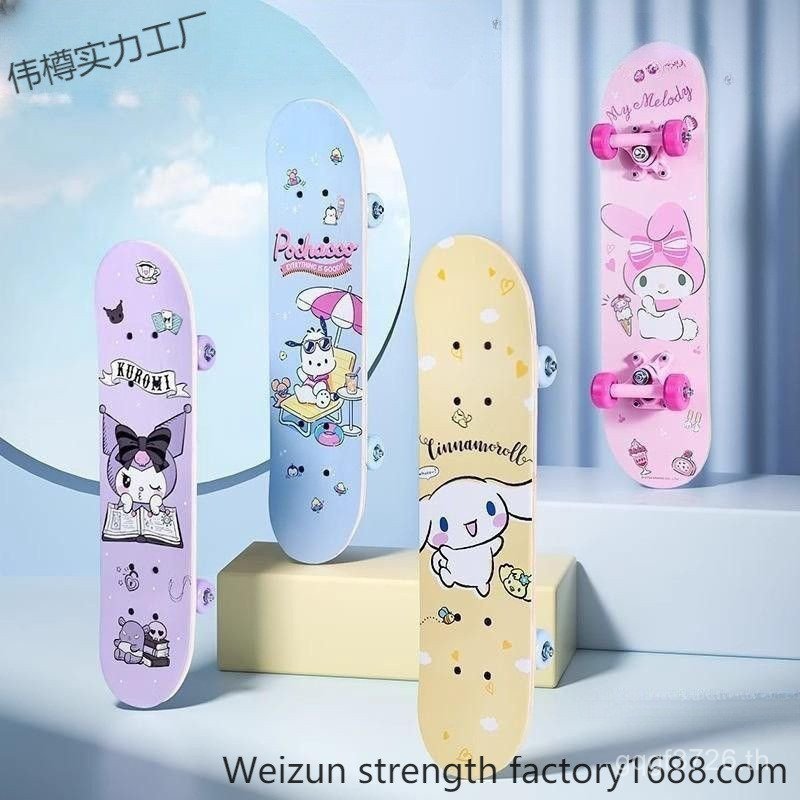 Kuromi Scooter สำหรับเด็กหญิง อายุ 3-12 ปี มาพร้อมเสียงเมโลดี้ เหมาะสำหรับมือใหม่