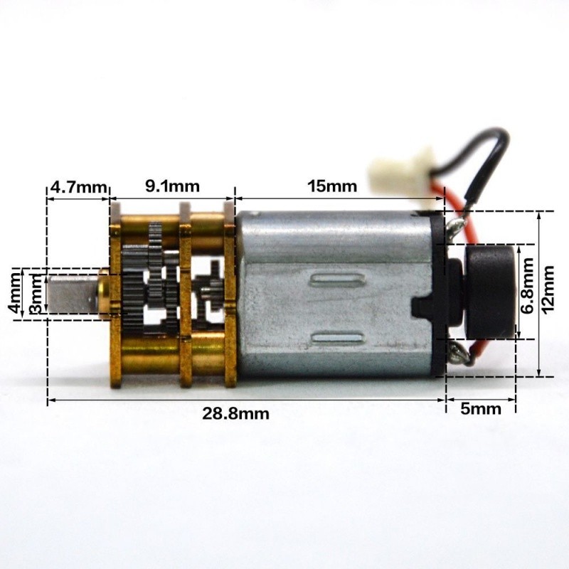 N20 มอเตอร์เกียร์ 3-12V มอเตอร์เกียร์โลหะทั้งหมด