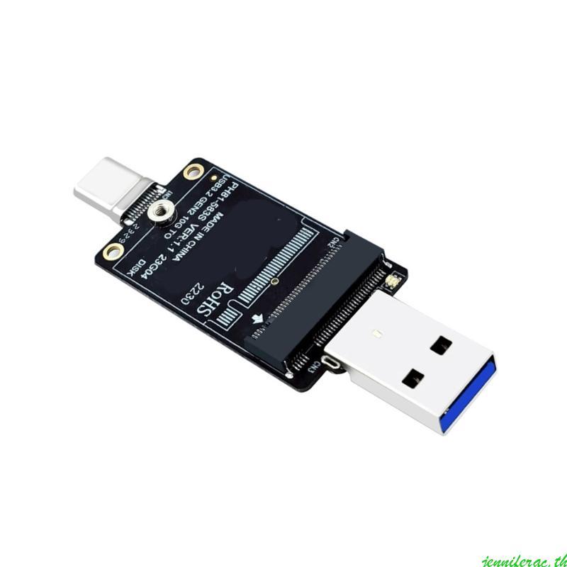 Jenniferac M 2 ถึง USB A Type C SSD อะแดปเตอร์ตู้ 10Gbps SSD ภายนอก Enclosure Type C