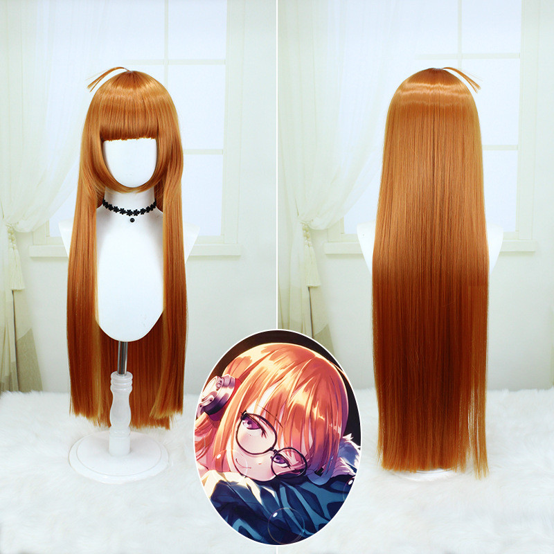 วิกผม Futaba Sakura จาก Persona 5 สไตล์ส้มแดง ทรงตรงยาว