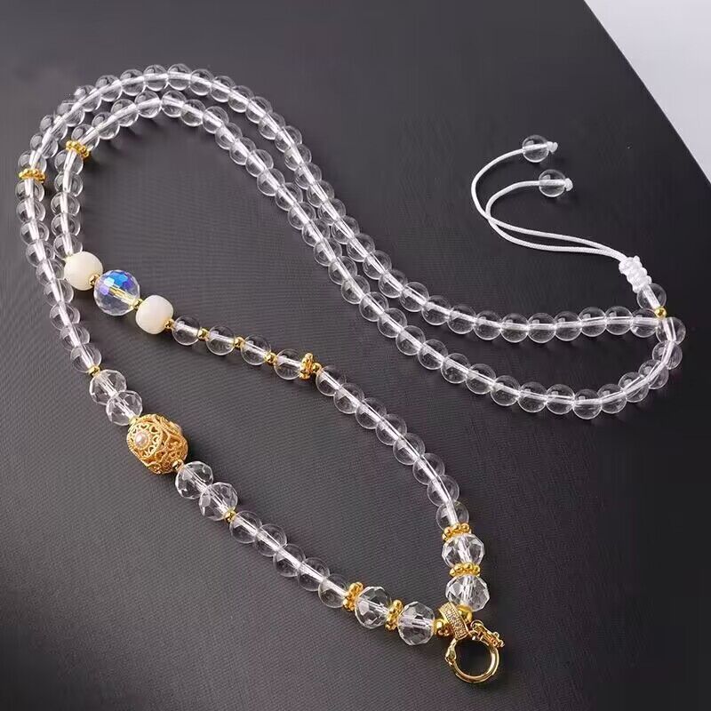 Now Thailand Amulet Chain โซ่ลูกปัดคริสตัล สร้อยคอหัวเข็มขัดสากล Tangka Gawu Box Talisman Tube Gold 