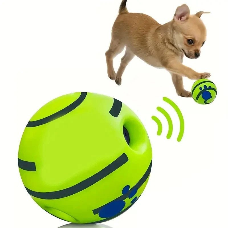 ตลก Interactive Giggle Ball สําหรับสุนัข - ของเล่นฝึก IQ, Squeaky Ball พร้อมหลอดเสียง, การออกกําลังก