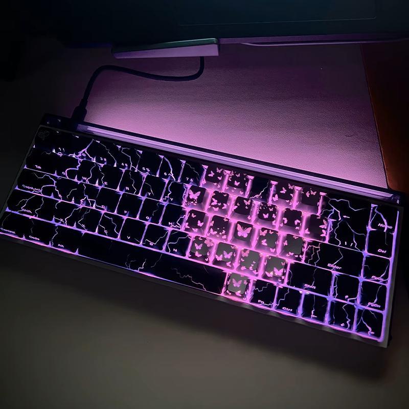 XVX Lightning Pattern 2.0 Keycap IMD Craft Side แกะสลักรูปแบบโปร่งแสงที่กําหนดเองคีย์บอร์ดหมวก wotin