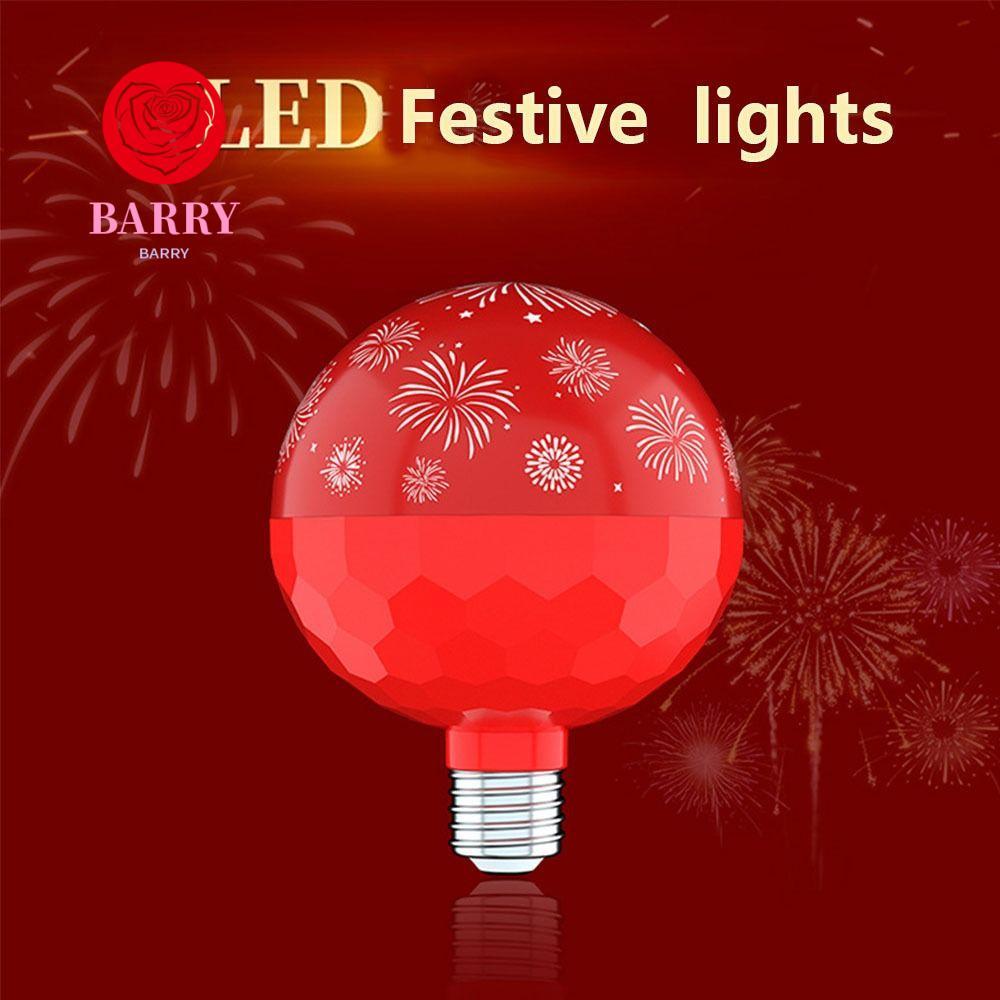 BARRY หลอดไฟสีสันสดใสปีใหม่, หลอดไฟฉายภาพความสุขโชคดี, พรสีสันสดใส E27 เกลียวเปลี่ยนสีปาร์ตี้ LED ไฟ