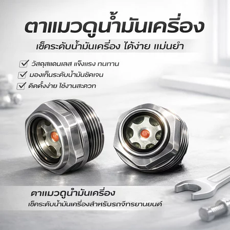 ตาแมวดูน้ำมันเครื่อง กระจกมองระดับน้ำมัน สำหรับ PCX150-160 CLICK125-160 ADV LEAD125 GIORNO125+ เช็คระดับน้ำมันเครื่อง