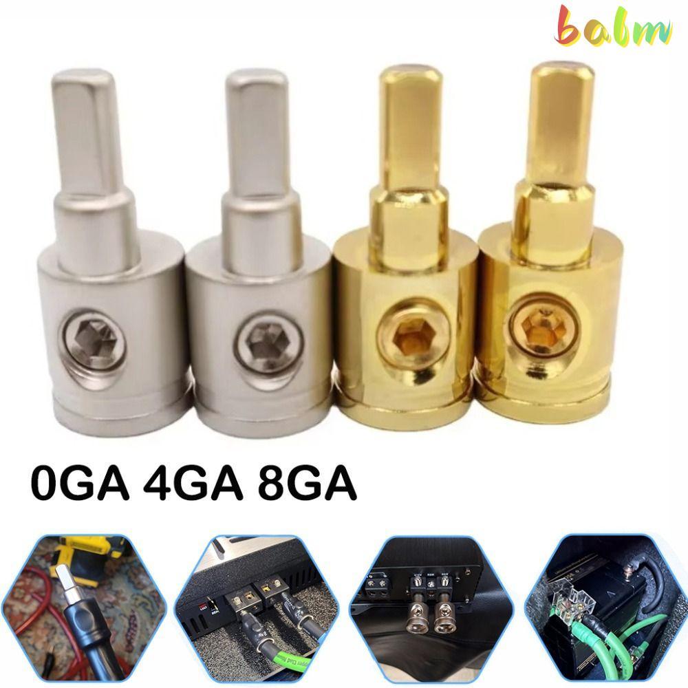 BALM ขั้วต่อเครื่องเสียงรถยนต์, 0GA 4GA 8GA Gold Silver Car Speaker Wire Terminal, ทองแดงบริสุทธิ์ P