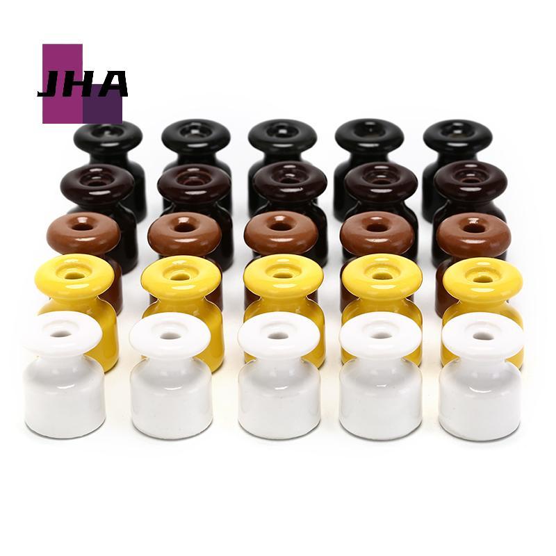 [JHA] 5 ชิ้น/ล็อต Porcelain Insulator สําหรับสายไฟผนังเซรามิค Insulators ใหม่