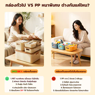 GREENIKA กล่องพลาสติกพร้อมฝาปิด กล่องเก็บของ กล่องใส่ของ ประหยัดพื้นที่ แข็งแรง พรีเมี่ยม