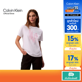 CALVIN KLEIN เสื้อยืดคอกลมแขนสั้นผู้หญิง ทรง Regular รุ่น 47…