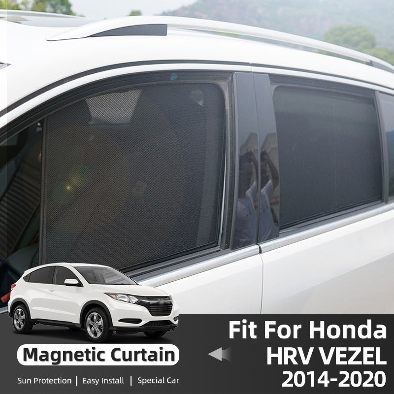 หน้าต่างด้านข้าง Sunshde สําหรับ Honda HRV HR-V Vezel XRV XR-V 2014-2020 กระจกรถยนต์ม่านบังแดดผ้าม่าน UV ป้องกัน Sun Visor