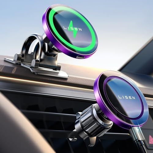 LISEN สําหรับ 15W MagSafe Car Mount Charger,Magnetic Wireless Cars Charger,Magnetic Phone Holder for