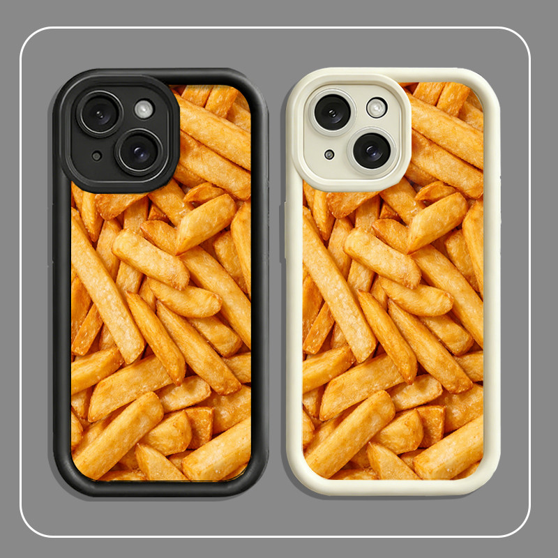 เคส iPhone Potato Chip กรอบสีทอง ป้องกันกล้อง iP 11/12/13/14/15/16/17/Pro/Max/Mini/Plus/SE