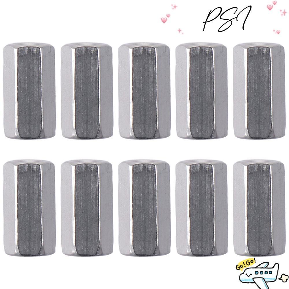 PSI 10 ชิ้น Hex Nuts, Silver Tone M3 M4 M5 M6 Hex Coupling Nuts, Durabl 304 สแตนเลสสตีล Hex Rod การม