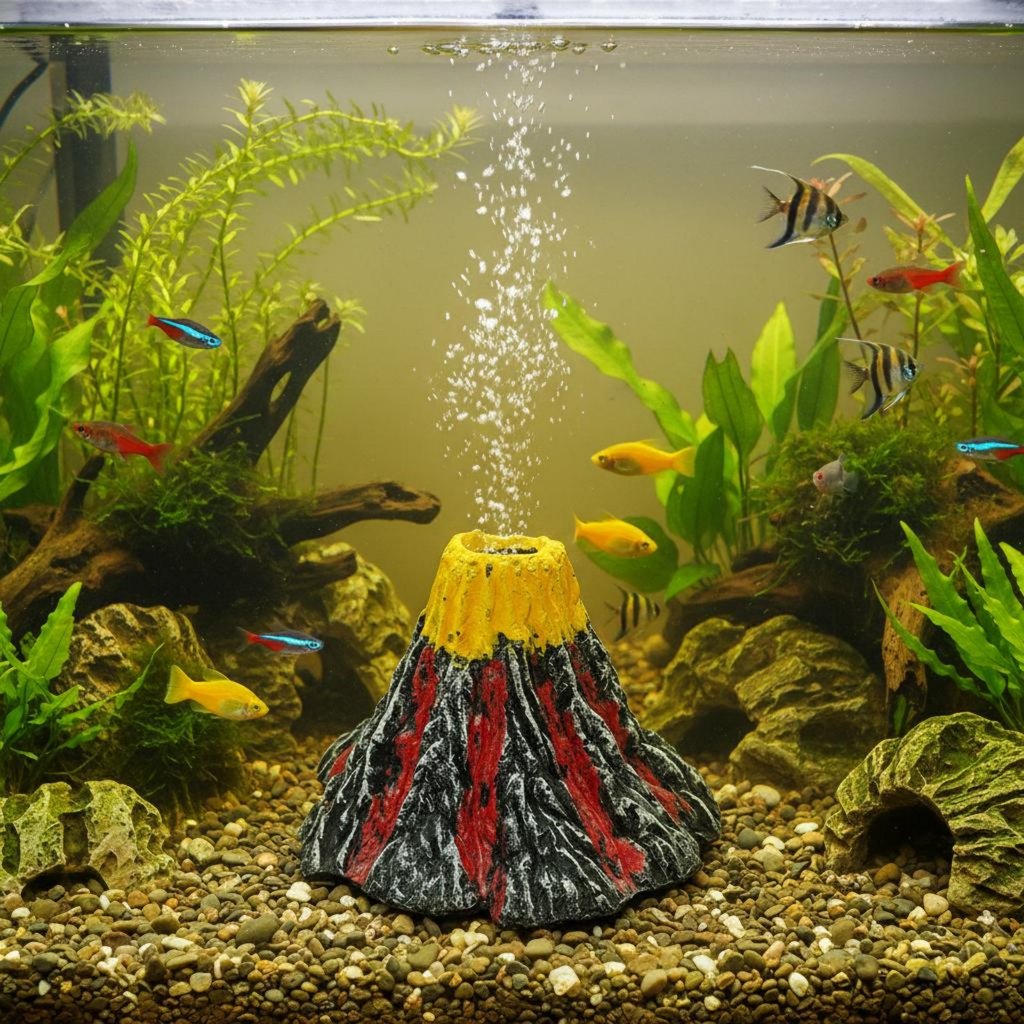 การออกแบบที่สมจริง Volcano Aquarium ตกแต่ง Aquarium Volcano Air Stone สําหรับ Aquarists