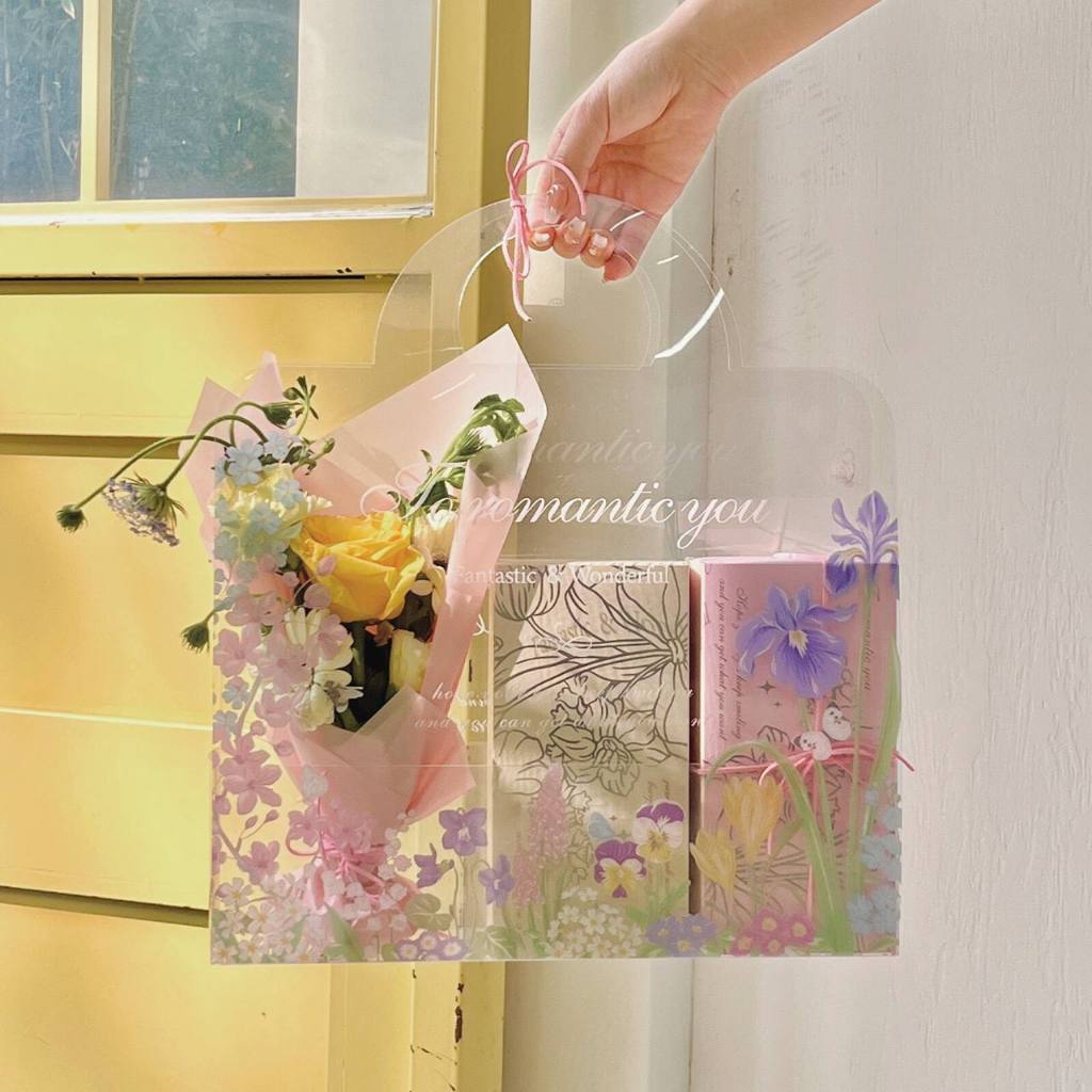 1 ชิ้น Mothers Day Edition Tote Bag / Mothers Day Clear Transparent Tote Box / Mothers Day Theme Cle