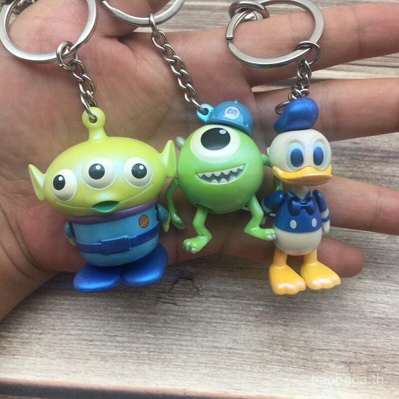 สินค้าใหม่สินค้าจํานวนมากสีแสงโดนัลด์ดั๊กสามตาบิ๊กตาจี้กุญแจแหวนกุญแจ BB9พี