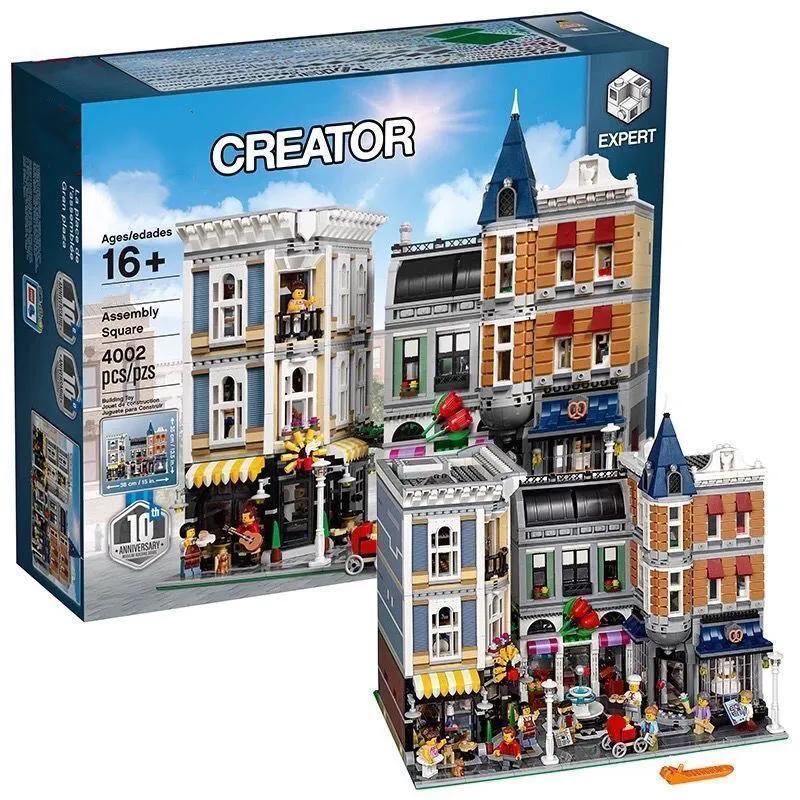 เข้ากันได้กับ Lego Street View Series 10255 City Center Gathering Square Building Block ของเล่นของขว
