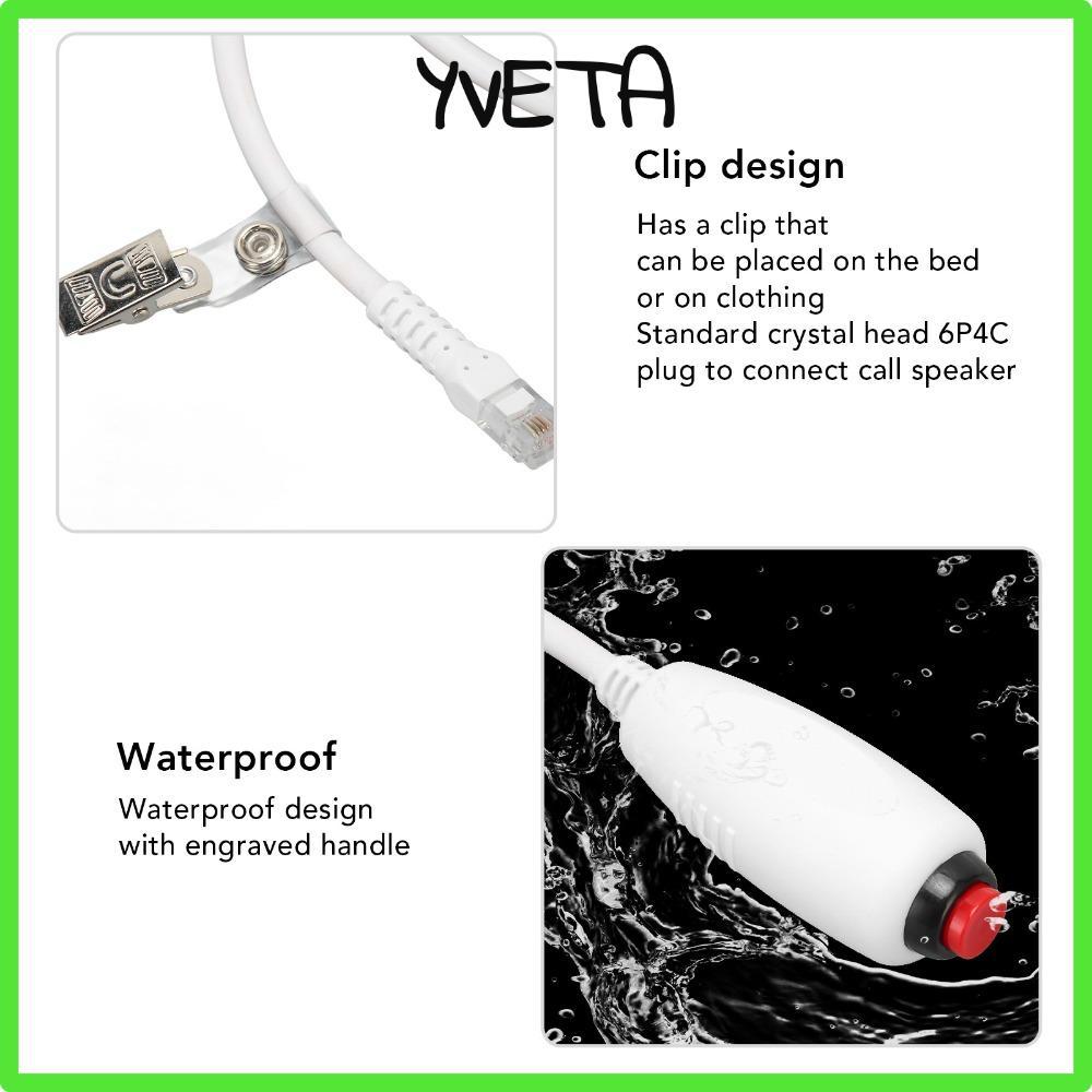 YVETA สายเรียกพยาบาล, ปลั๊ก 6P4C 9.8ft เปลี่ยนสายพยาบาล, สายสวิตช์โทรหัวคริสตัลสากลใช้โรงพยาบาล