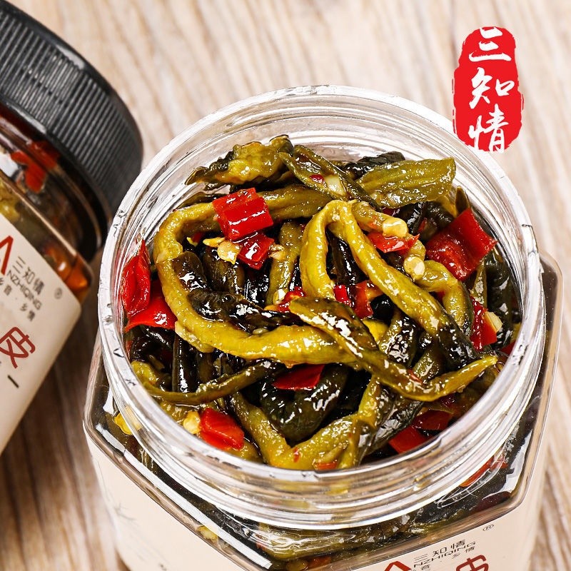 【三知情】脆爽黄瓜皮黄瓜干青瓜菜咸菜胡瓜湖南黄瓜皮罐装脆20260413【San Zhi Q】Crispy Cucumber Rinds, Dried Cucumber, Pickled Cucumb
