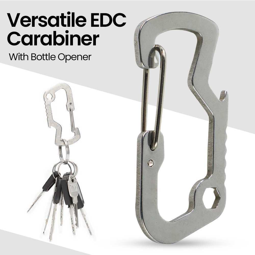 GANTUNGAN Carabiner EDC Survival Kit พวงกุญแจและที่เปิดขวดระดับพรีเมียม