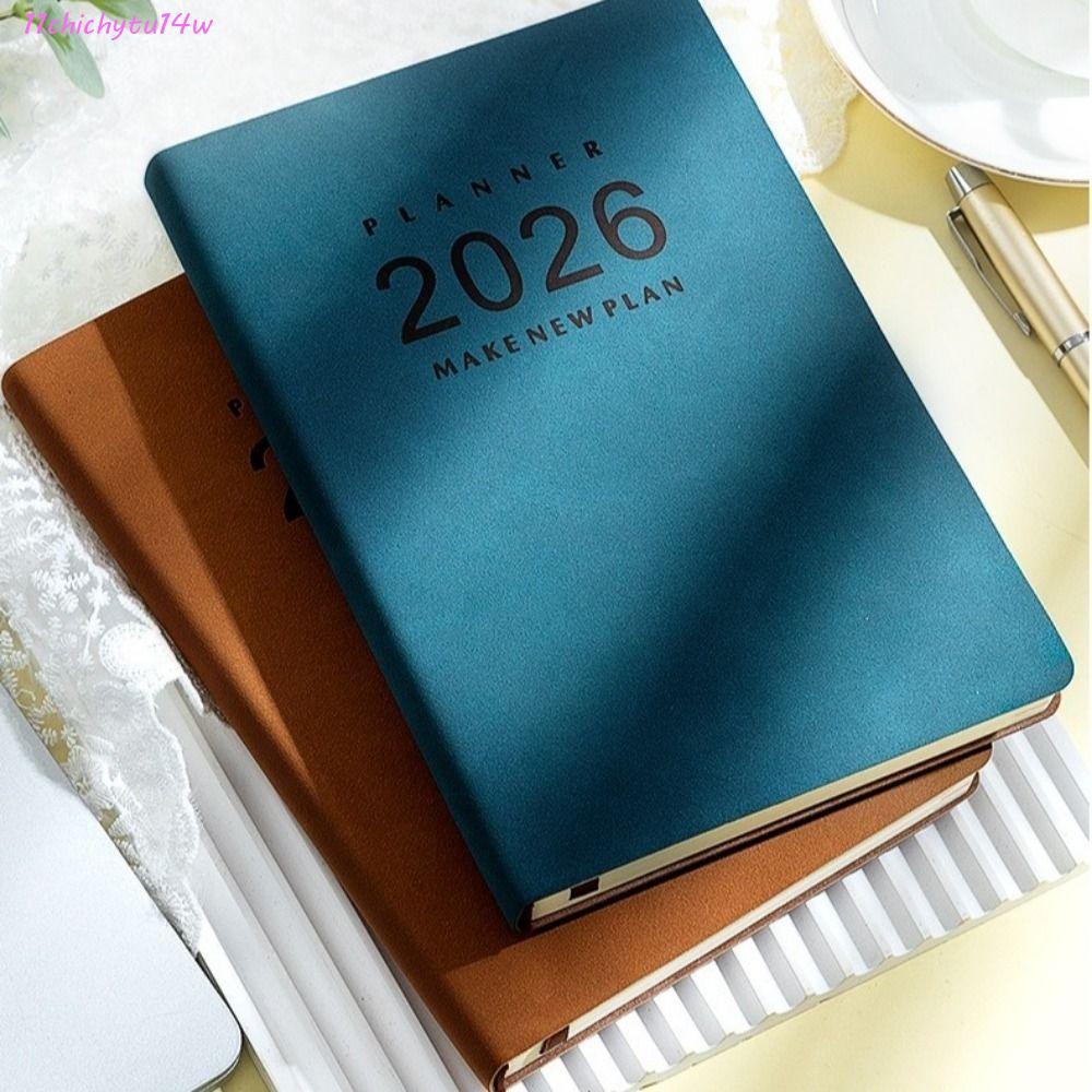 CHICHYTU14W A5 Daily Planner Notebook, Task Priority กระดาษหนา 2026 Schedule Planner, 365 วันบุ๊คมาร