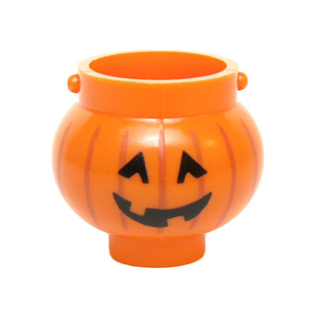 Brick2cube Part - Minifigure, Utensil Pot Small with Handle Holders and Pumpkin Jack O' Lantern with