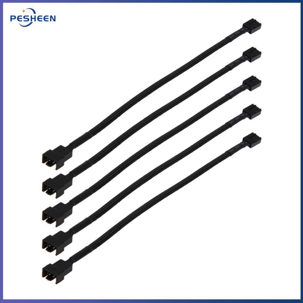 Pesheen§ 5 ชิ้น 4 ขา PWM Connector PWM พัดลมสายต่อ 26 ซม. สําหรับพัดลมเคสคอมพิวเตอร์