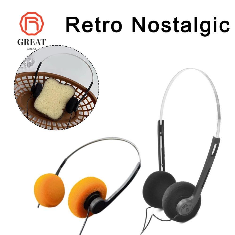 GREAT Classic Vintage-80s Headphones, Adjustable Portable Wired Small Headphones, Sports ABS Fashion