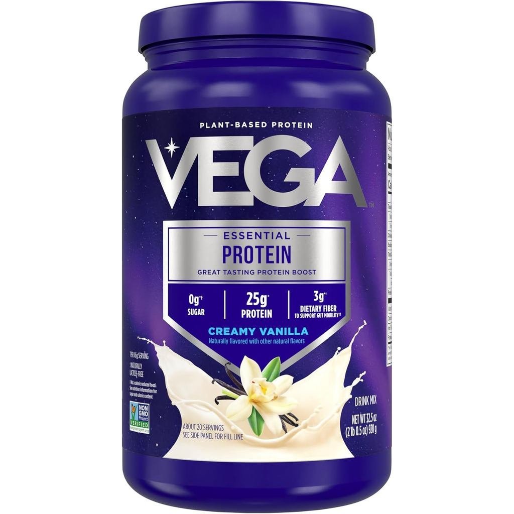 Vega Original Essential Protein 25g โปรตีนจากพืชครีมวานิลลา 20 เสิร์ฟ NonGMO เครื่องดื่มผสมoothe & S