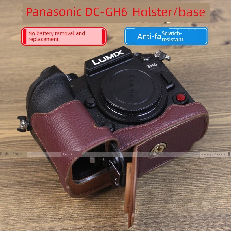 เหมาะสําหรับ Panasonic S9 GH7-GH6GK กระเป๋ากล้องหนังแท้เคสหนังฐาน Panasonic LUMIX GH6 S9 เคสป้องกัน 