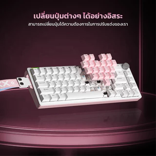 iwachi คีย์บอร์ด FURYCUBE V68 ไฟRGB White Switches 68 Keys แบบมีสาย Gaming Mechanical